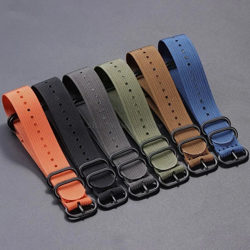 Nylon Braided Watch Band Men Women Smart Watch Straps Woven Canvas Sport Bracelets 5-ring Buckle Universal Replacement Wristband