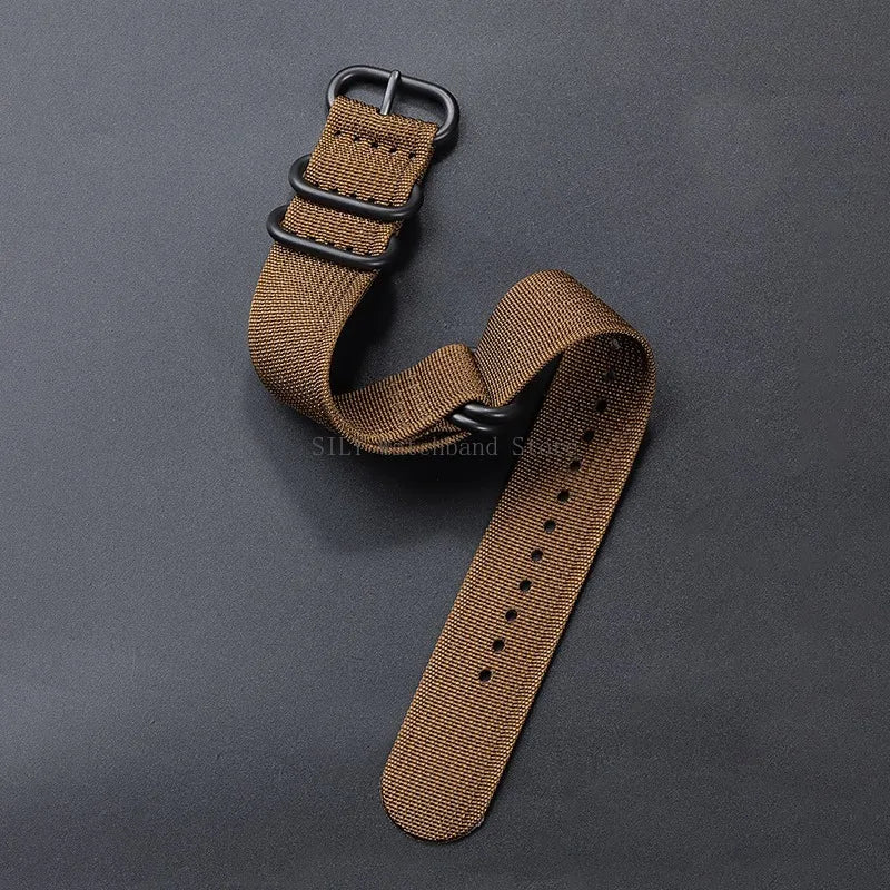 Nylon Braided Watch Band Men Women Smart Watch Straps Woven Canvas Sport Bracelets 5-ring Buckle Universal Replacement Wristband