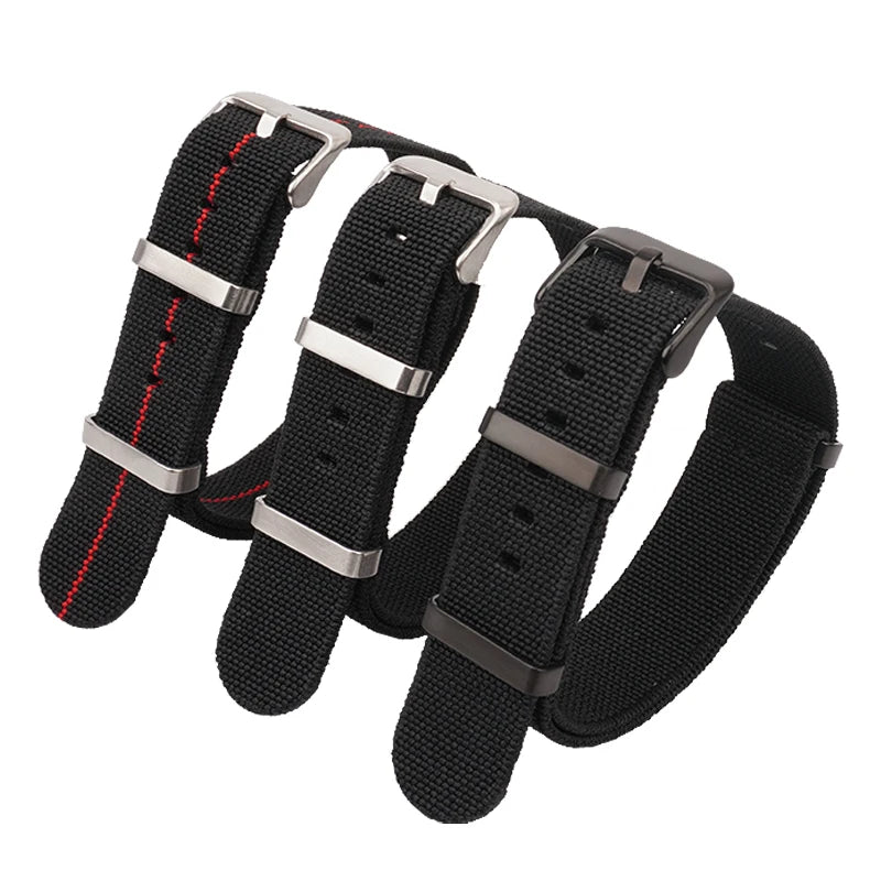 Washable Elastic Nylon Watchband For Seiko 60s French Troops Parachute Bag Nato Strap 18mm 20mm 22mm Outdoor waterproof bracelet