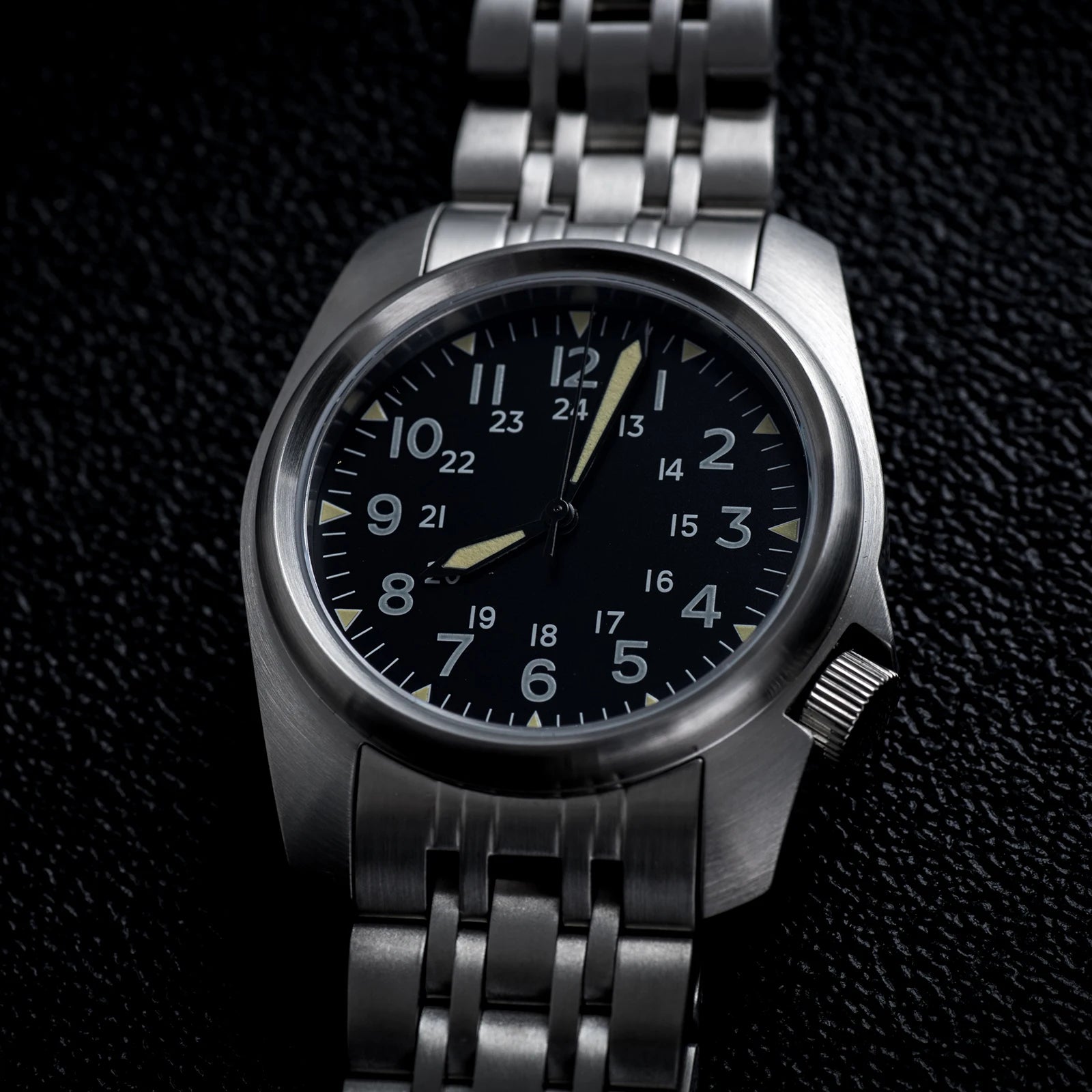 Aimimo Luxury Pilot W/ Saphire Crystal (Quartz)