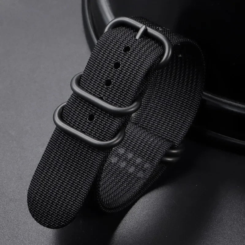 Nylon Braided Watch Band Men Women Smart Watch Straps Woven Canvas Sport Bracelets 5-ring Buckle Universal Replacement Wristband