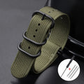 Ribbed Nylon Watchband Nylon Watch Strap 18mm 20mm 22mm 24mm Watchband for Seiko Military Loop Watch Band Black Buckle Bracelets