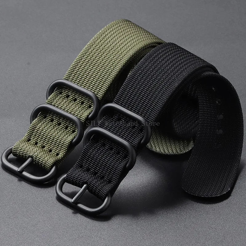 Nylon Braided Watch Band Men Women Smart Watch Straps Woven Canvas Sport Bracelets 5-ring Buckle Universal Replacement Wristband