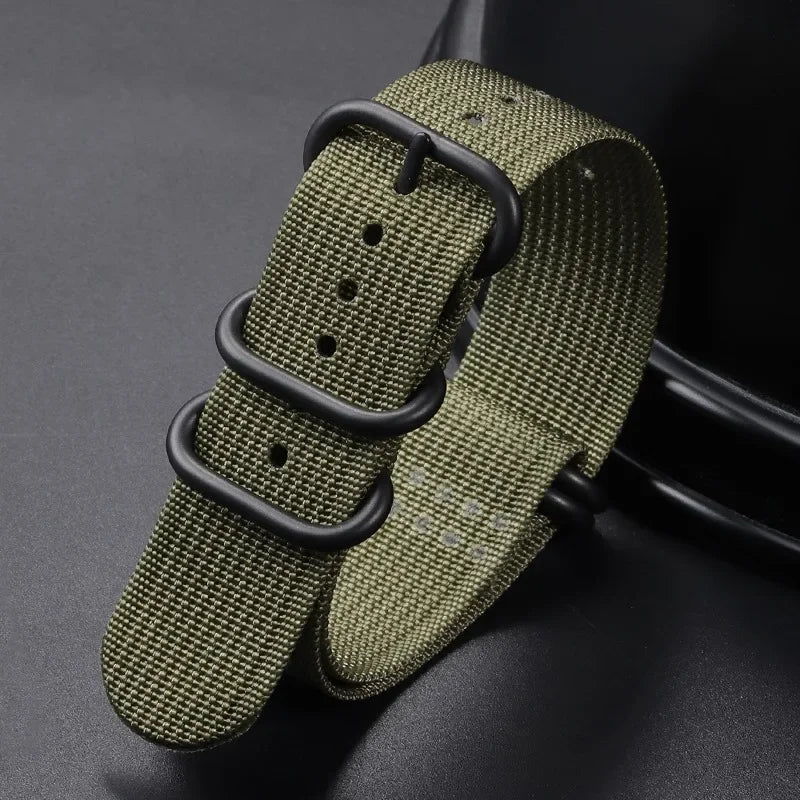 Nylon Braided Watch Band Men Women Smart Watch Straps Woven Canvas Sport Bracelets 5-ring Buckle Universal Replacement Wristband