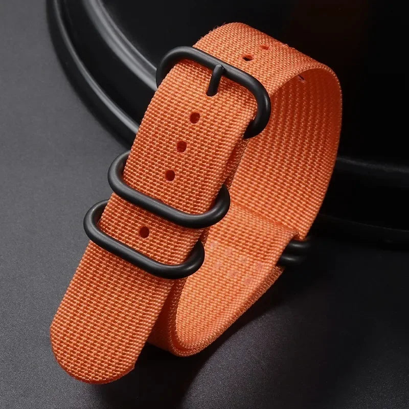 Nylon Braided Watch Band Men Women Smart Watch Straps Woven Canvas Sport Bracelets 5-ring Buckle Universal Replacement Wristband