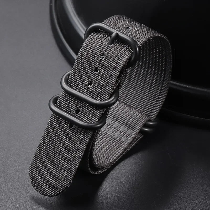 Nylon Braided Watch Band Men Women Smart Watch Straps Woven Canvas Sport Bracelets 5-ring Buckle Universal Replacement Wristband